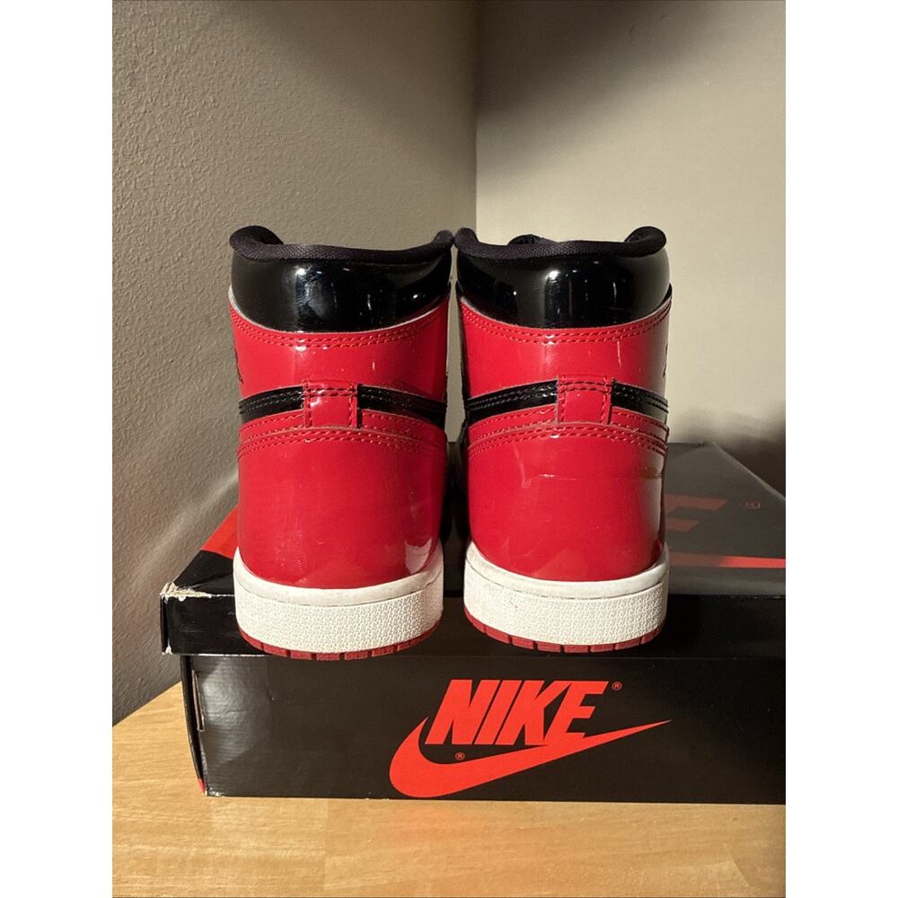 Nike Air Jordan 1 Retro High OG Patent Bred High Top Black/Red 555088-063 OG BOX - Picture 6 of 10